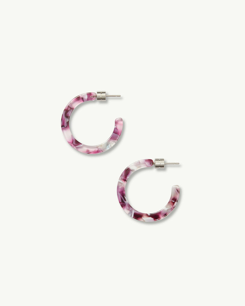 Mini Hoops in Amethyst