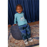 Teddy Fleece Baby Pants, Blue