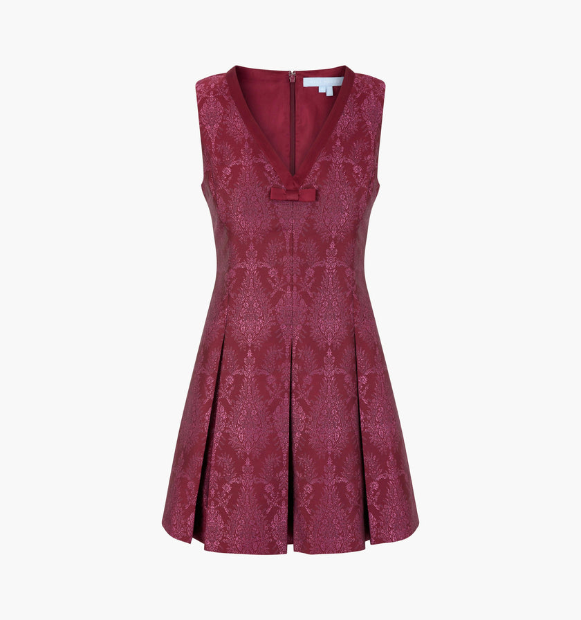 The Jadienne Dress - Plum Damask