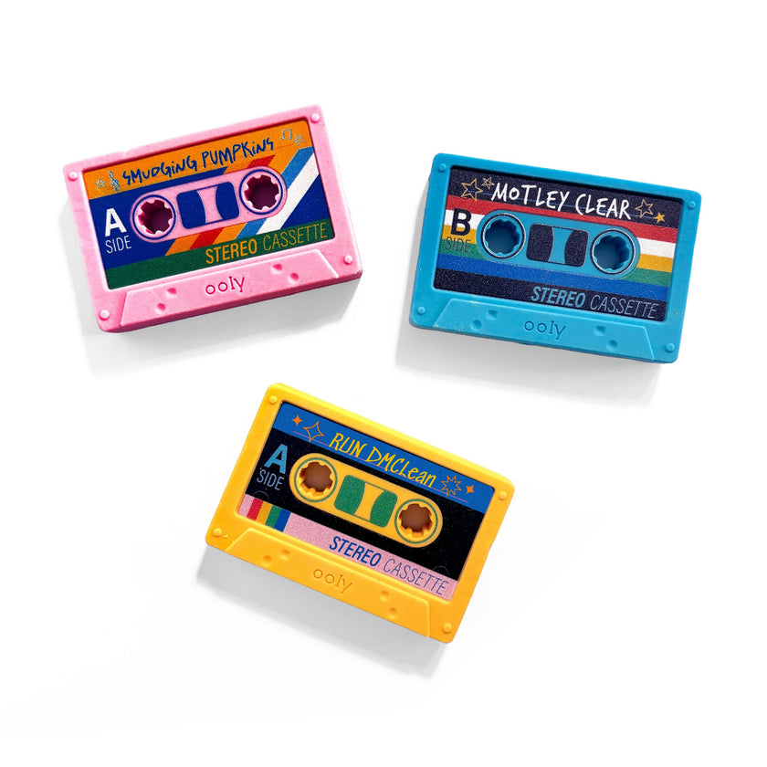 Rewind Cassette Erasers - Retro - Set of 3