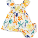 Flutter Sleeve Smocked Dress, Multi