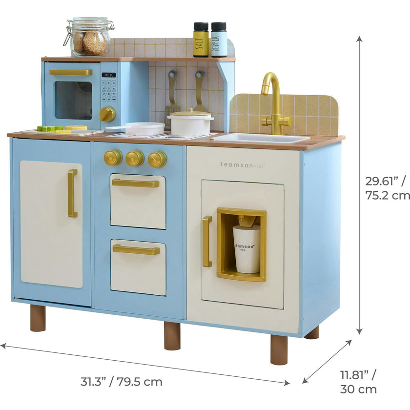 Teamson Kids Little Chef Hampton Wooden Play Kitchen With 17 Accessories
