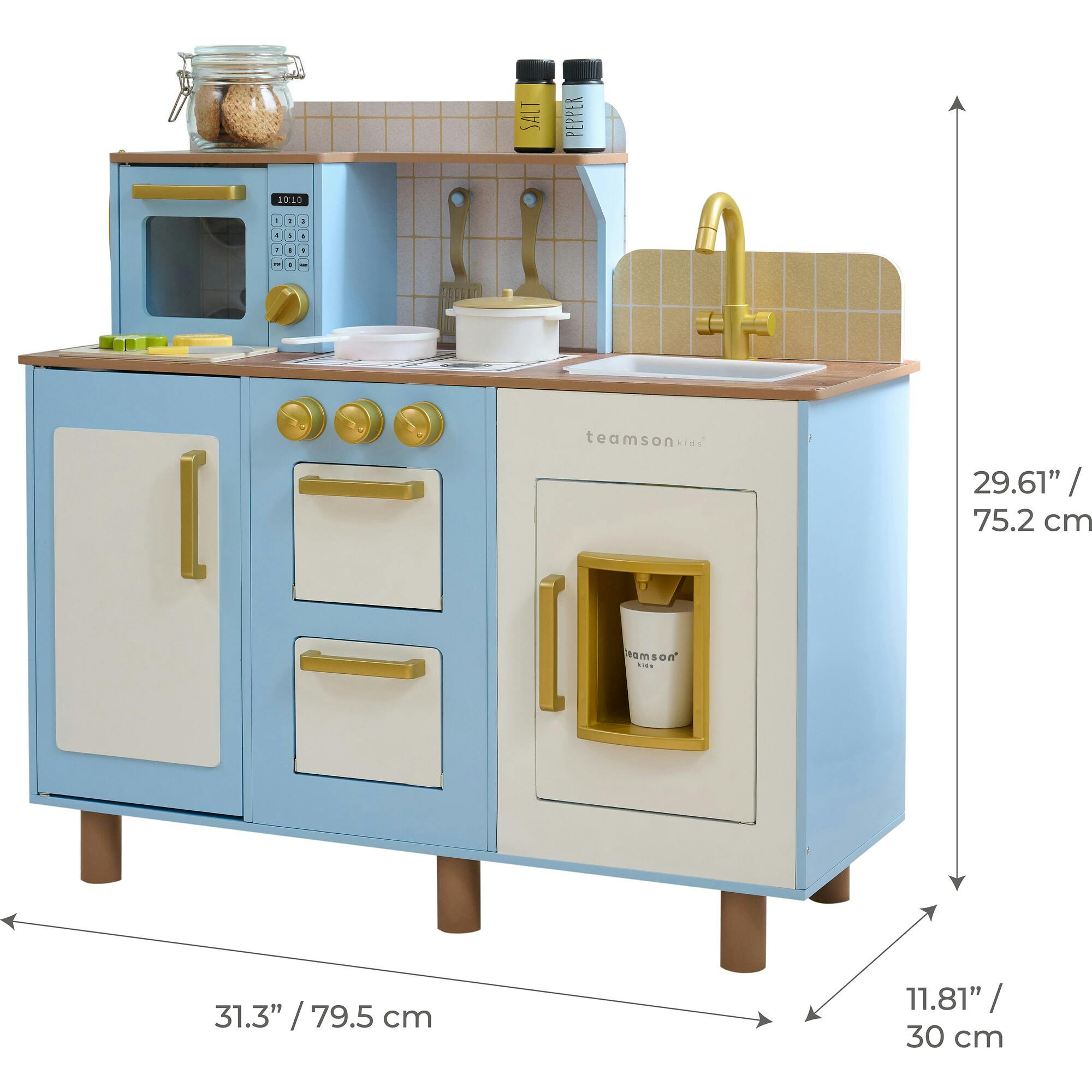 Teamson Kids Little Chef Hampton Wooden Play Kitchen With 17 Accessories