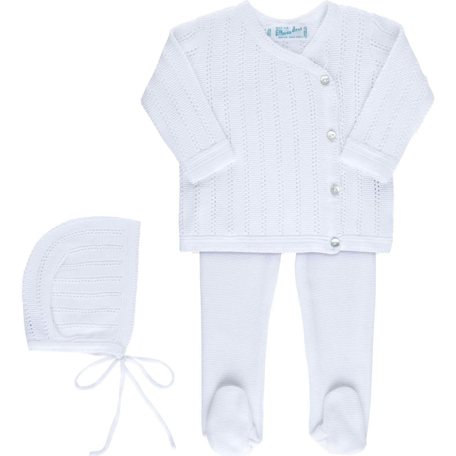 Pointelle Wrap Set with Hat Blue