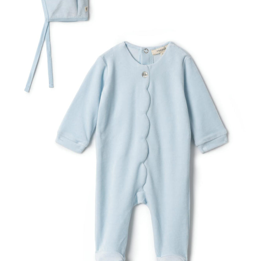 Cotton Velour Scallop Onesie