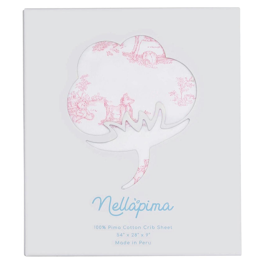 Pink Toile Baby Crib Sheets