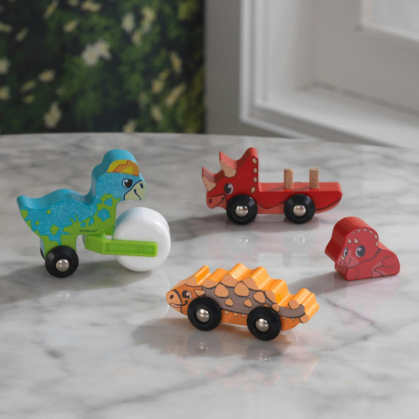 Adventure Tracks™: Dino World Prehistoric Pals: Rollers Wooden Train Track Vehicles