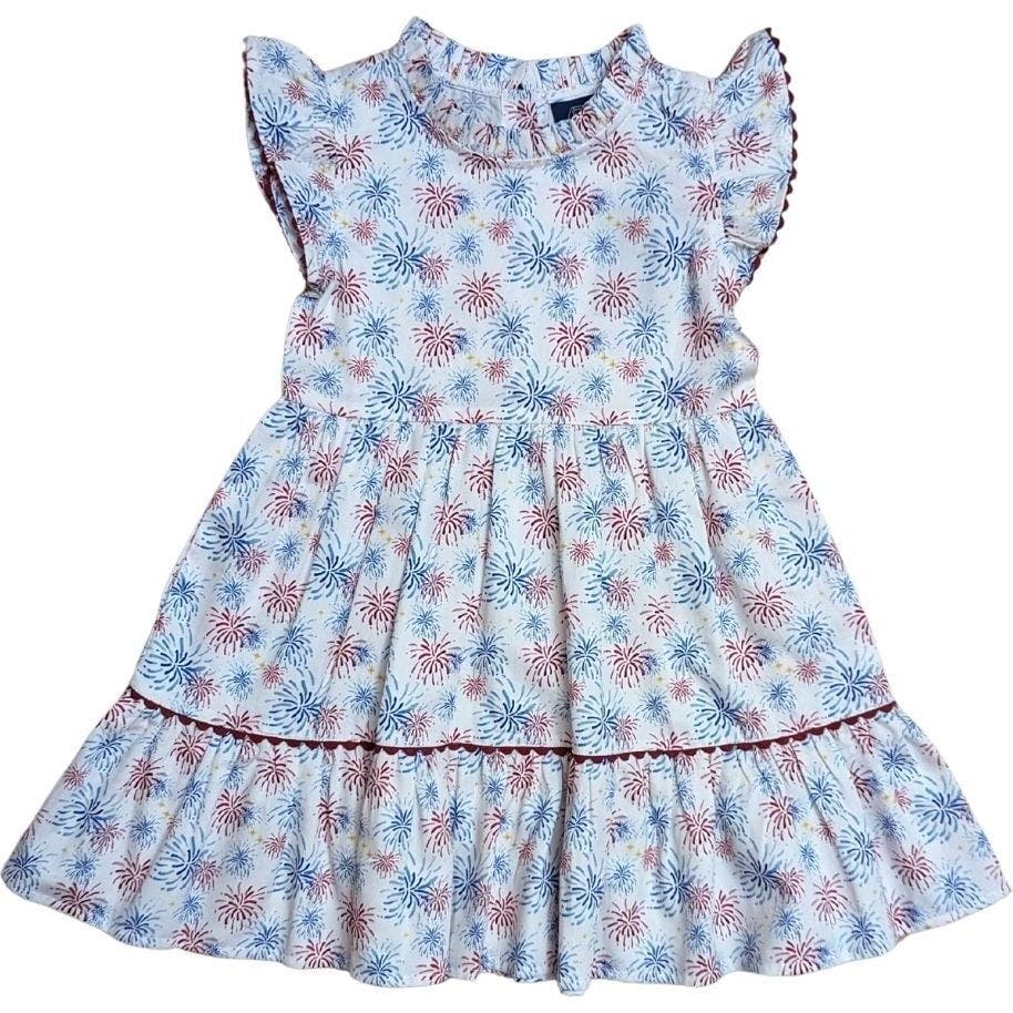 Fireworks Ruffle Dress, Multi