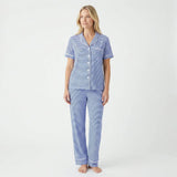 Cobalt Stripe Short Sleeve & Pants Bamboo Women's Pajama Set
