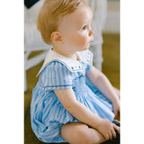 Riviera Blue Stripe Smocked Bubble Romper