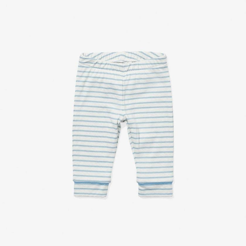 Andy Baby Legging, Dusty Blue Mini Stripe