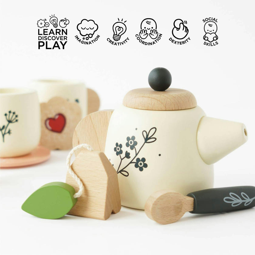 Wooden Tea Set & Tray