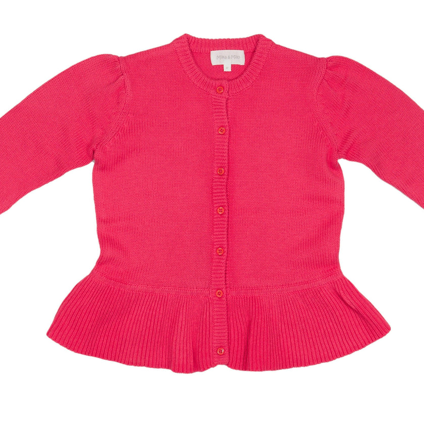 Ruffled Hem Jacket | Raspberry