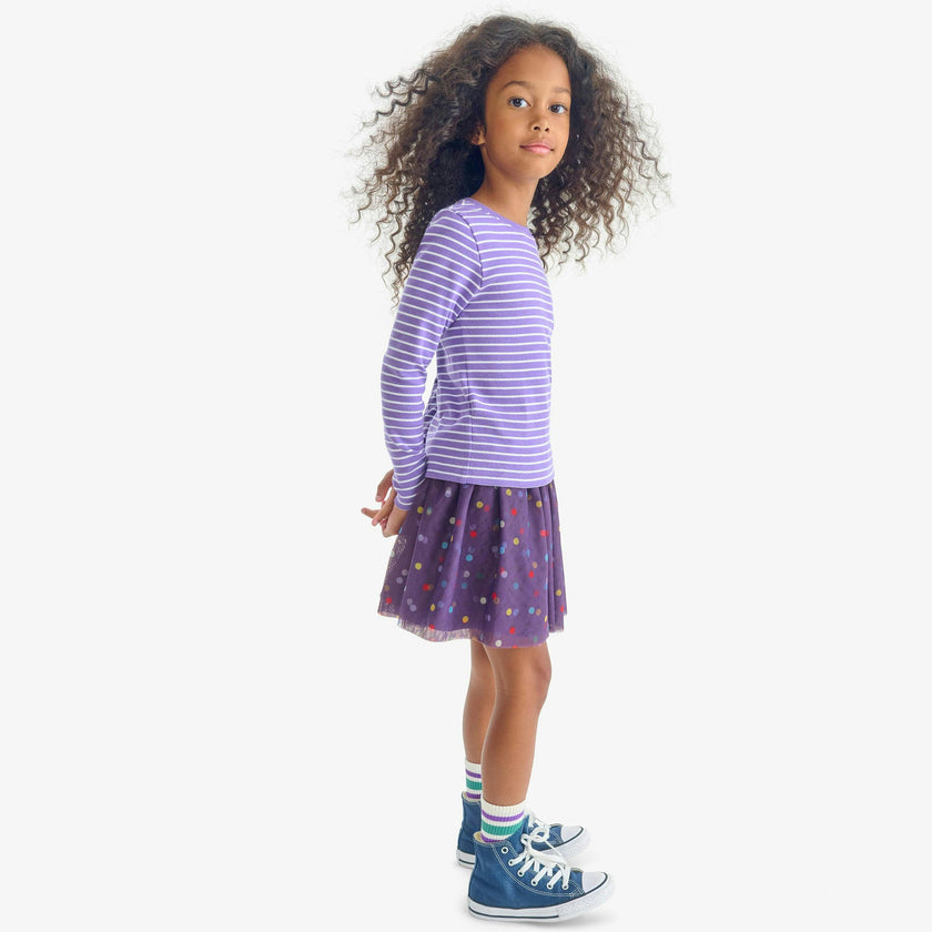 Kids tutu skirt in rainbow dots