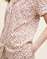 Women's Pima Short Sleeve Short Set in Pumpkin Patch