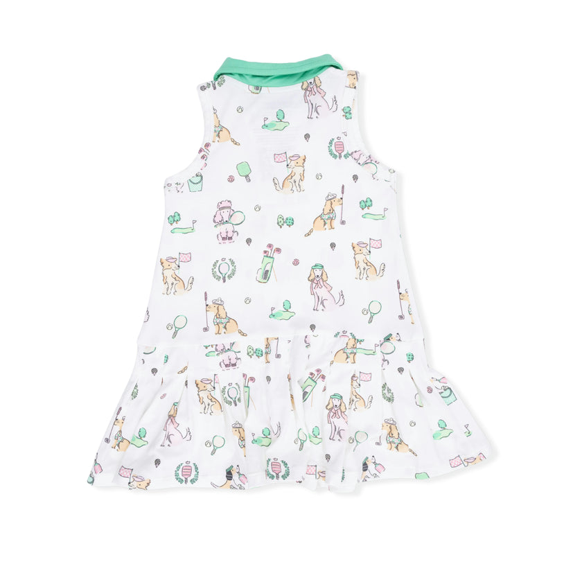 Country Club Dogs Pink - Polo Tennis Dress with Cartwheel Short