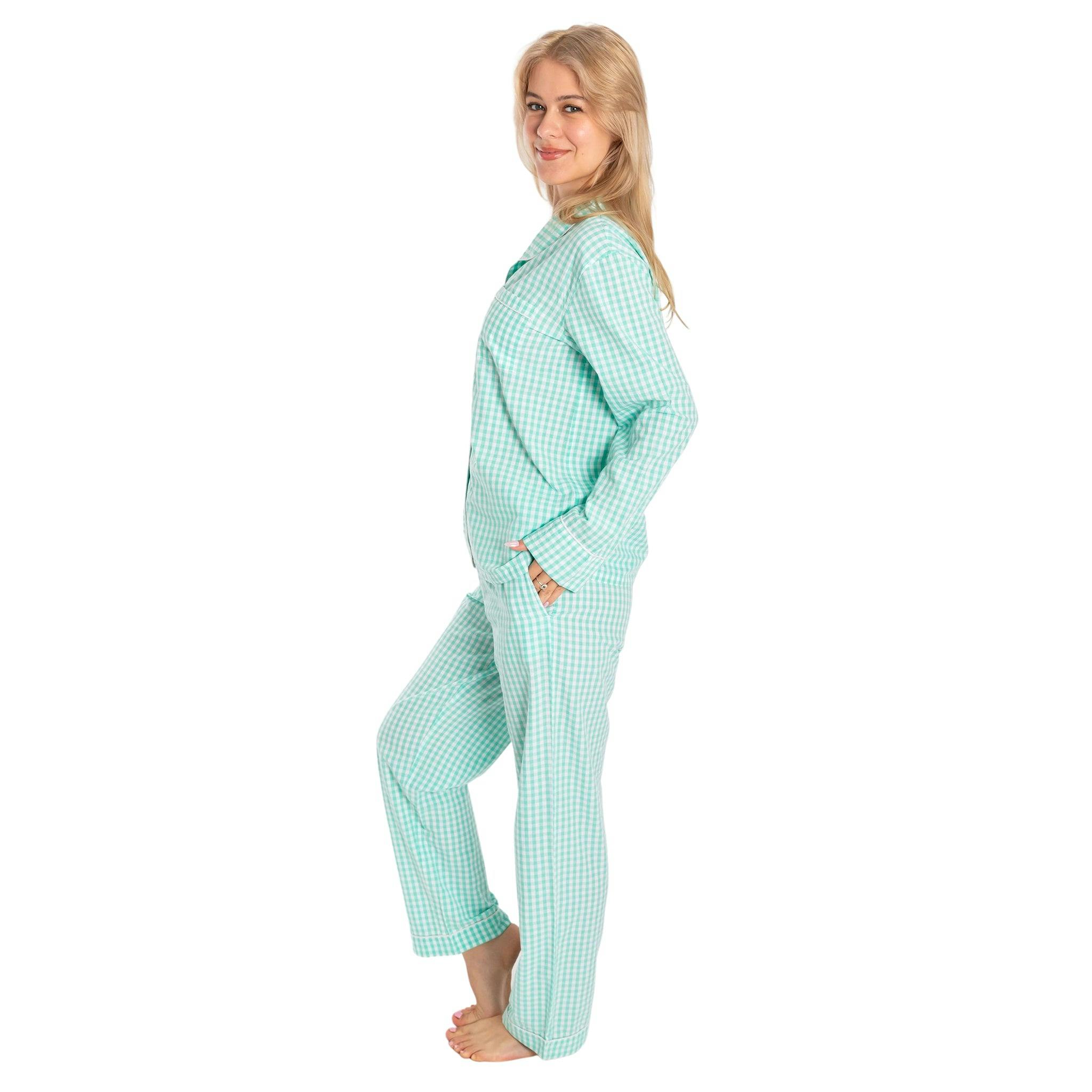 Women's Hepburn Gingham Long PJ Set