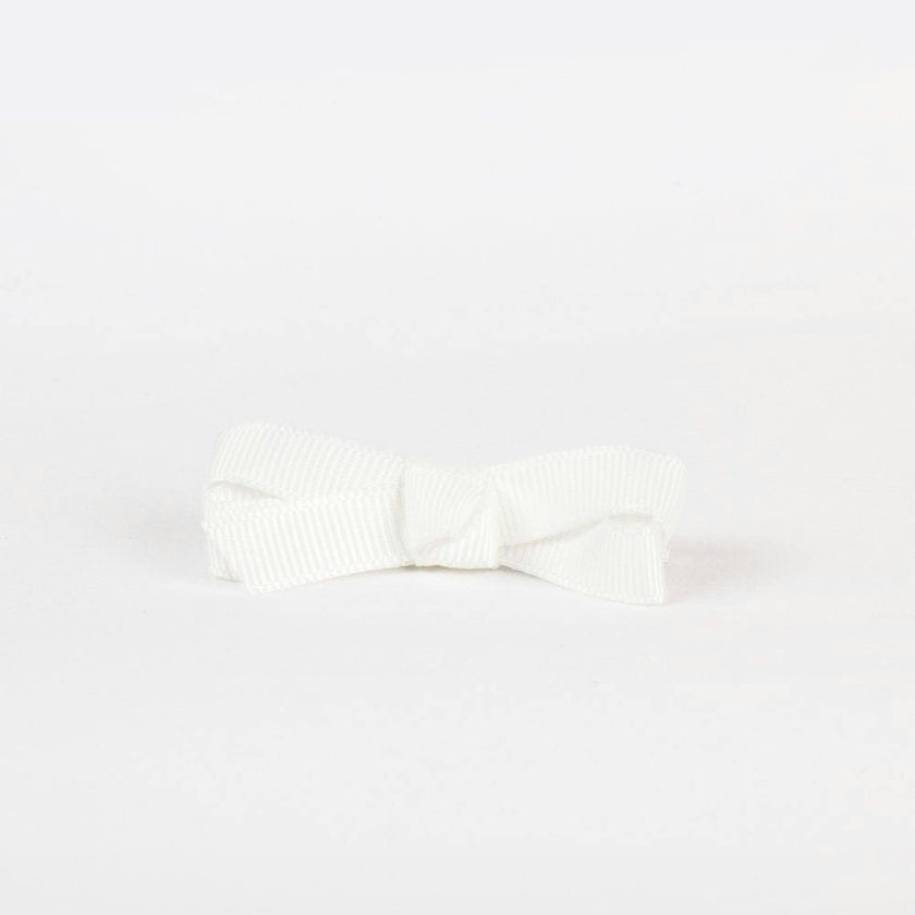 Small Bow Hair Clip in White