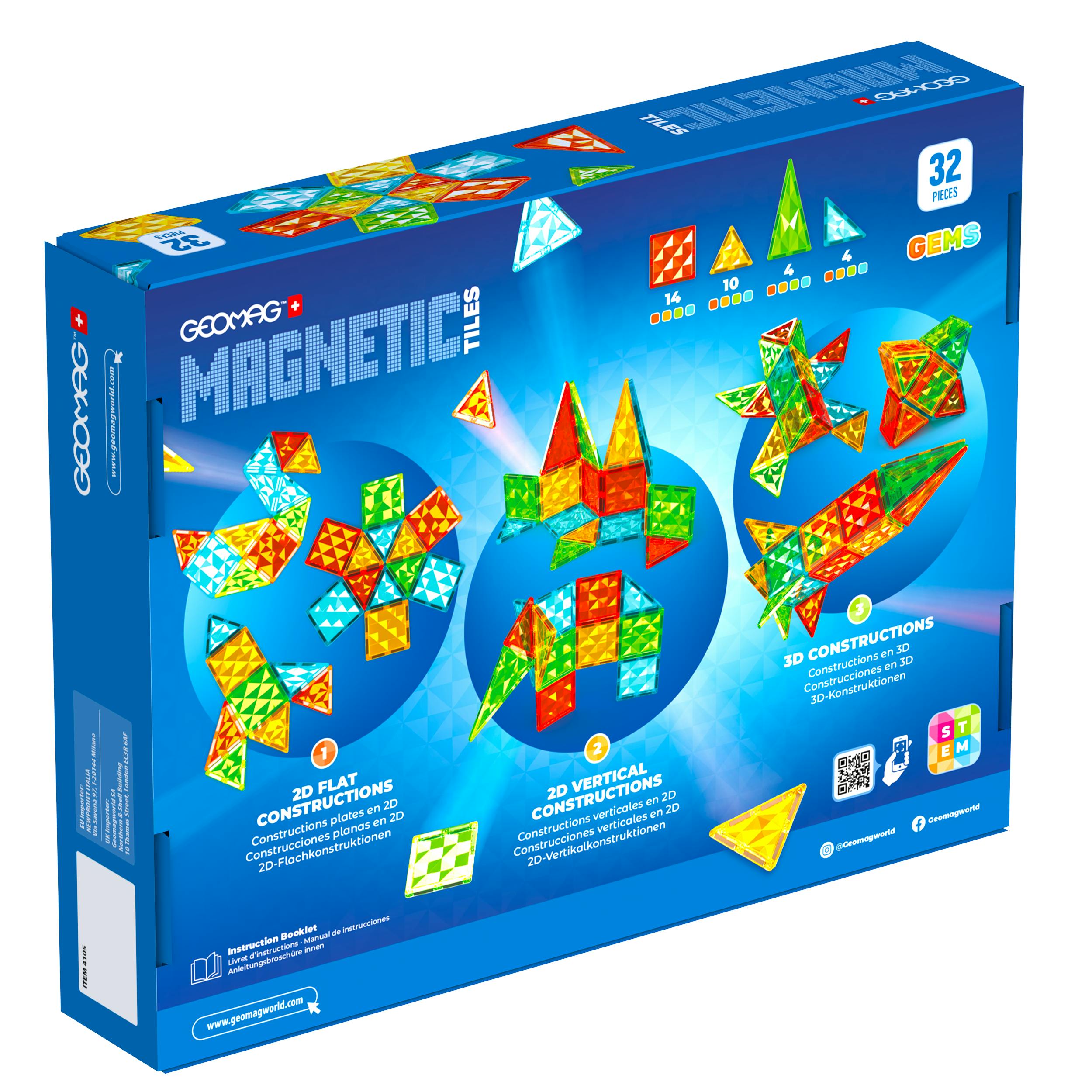 Geomag Magnetic Tiles Gems Rocket 32 Piece Set