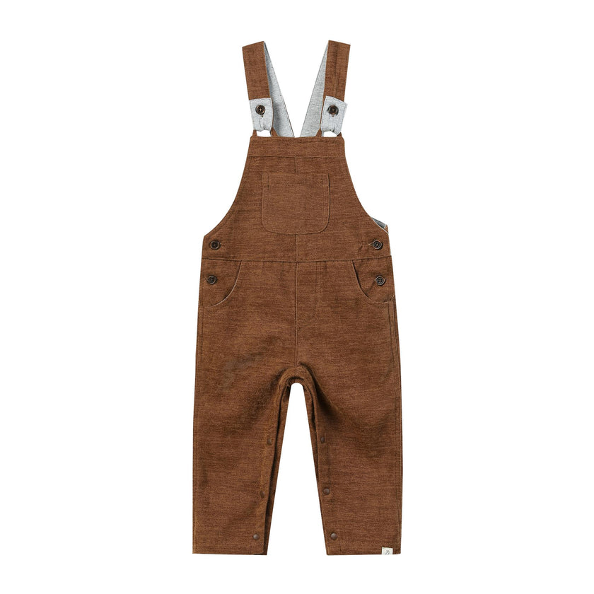 GENTRY Brown Moleskin Woven Overalls