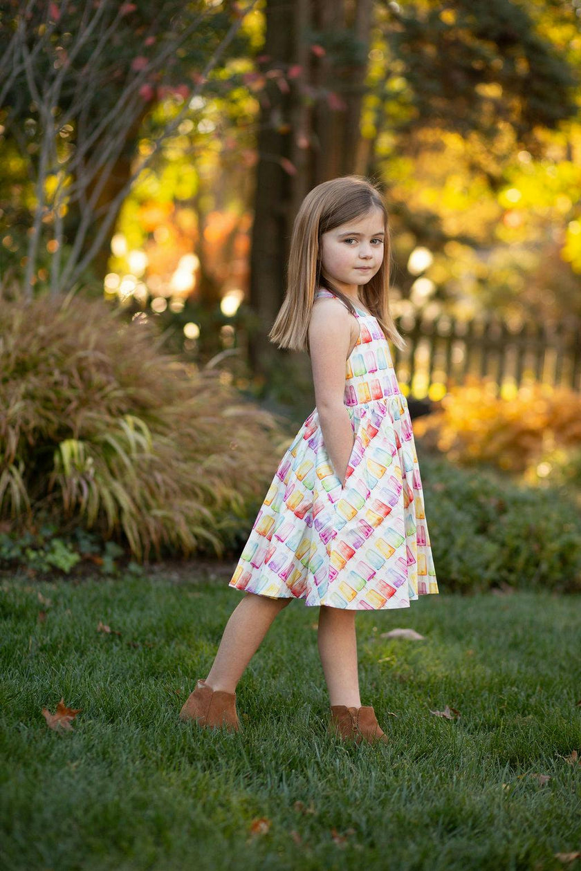 Cross Back Dress in Popsicles
