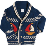 Boat Motif Knitted Cardigan in Navy (2- 10yrs)