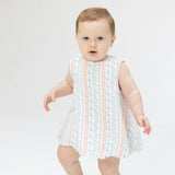 Tulip Stripe - Scallop Back Top with Bloomer