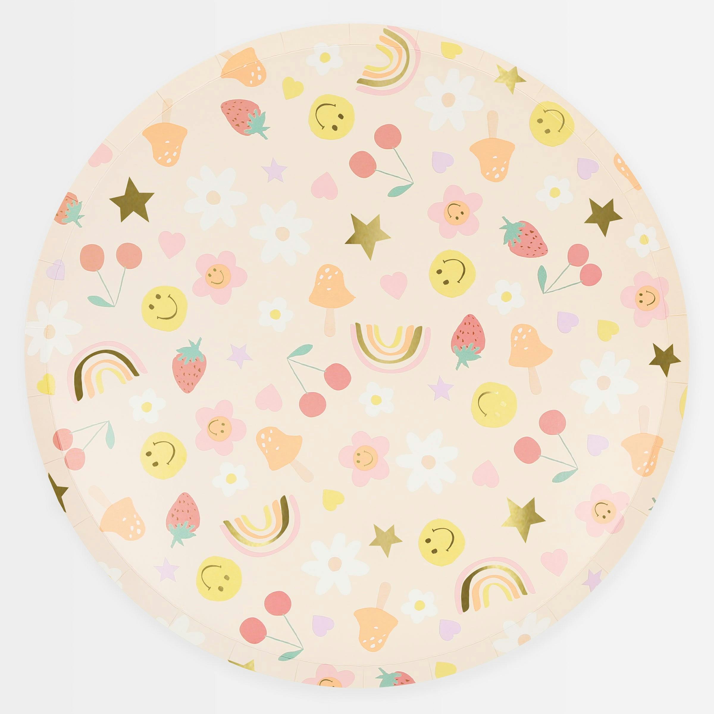 Happy Face Icons Dinner Plates