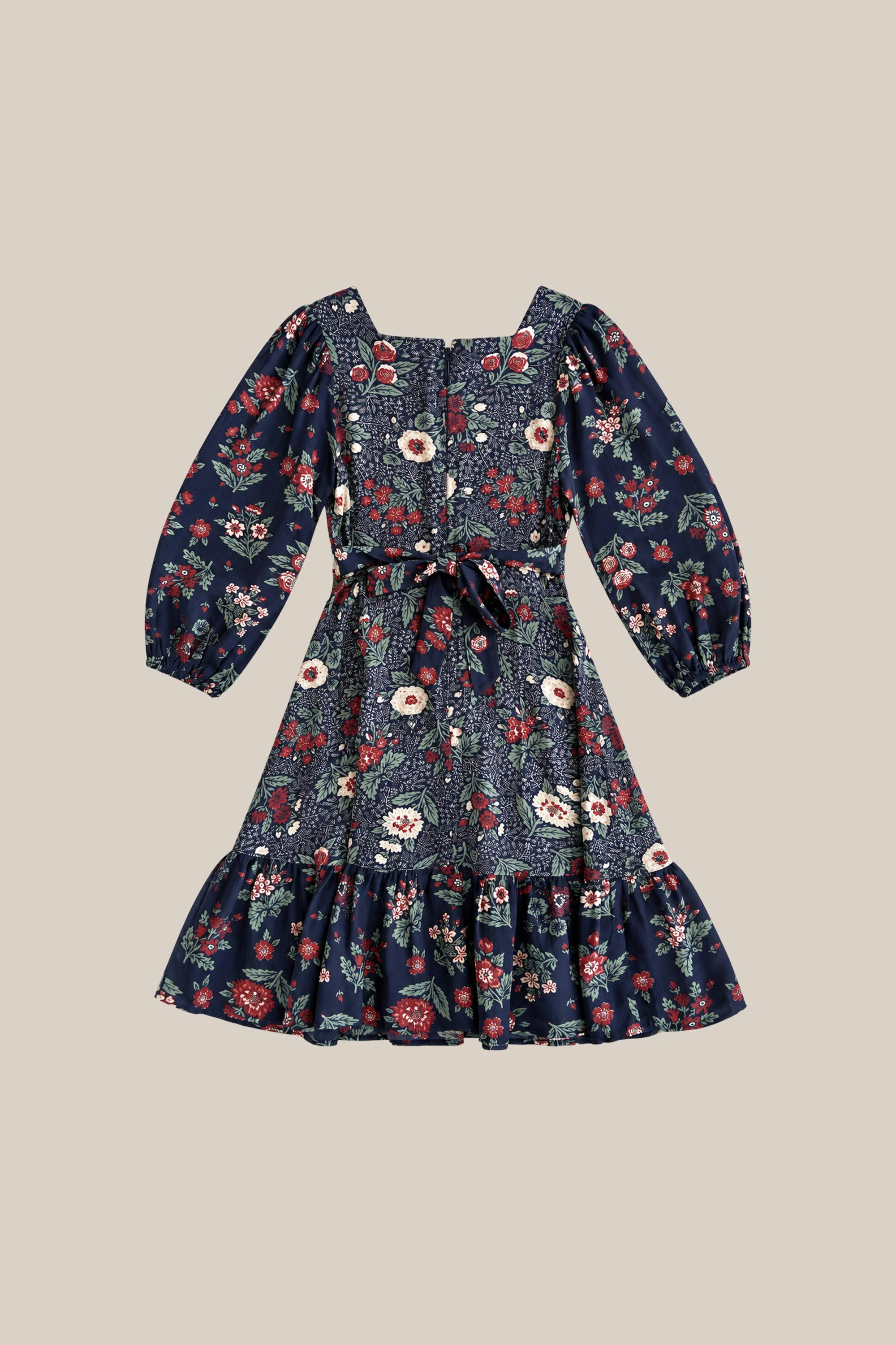 Mini Soleil Dress in Navy Etched Bloom