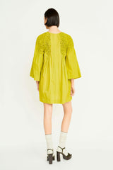 Ynez Smocked Dress in Lemongrass