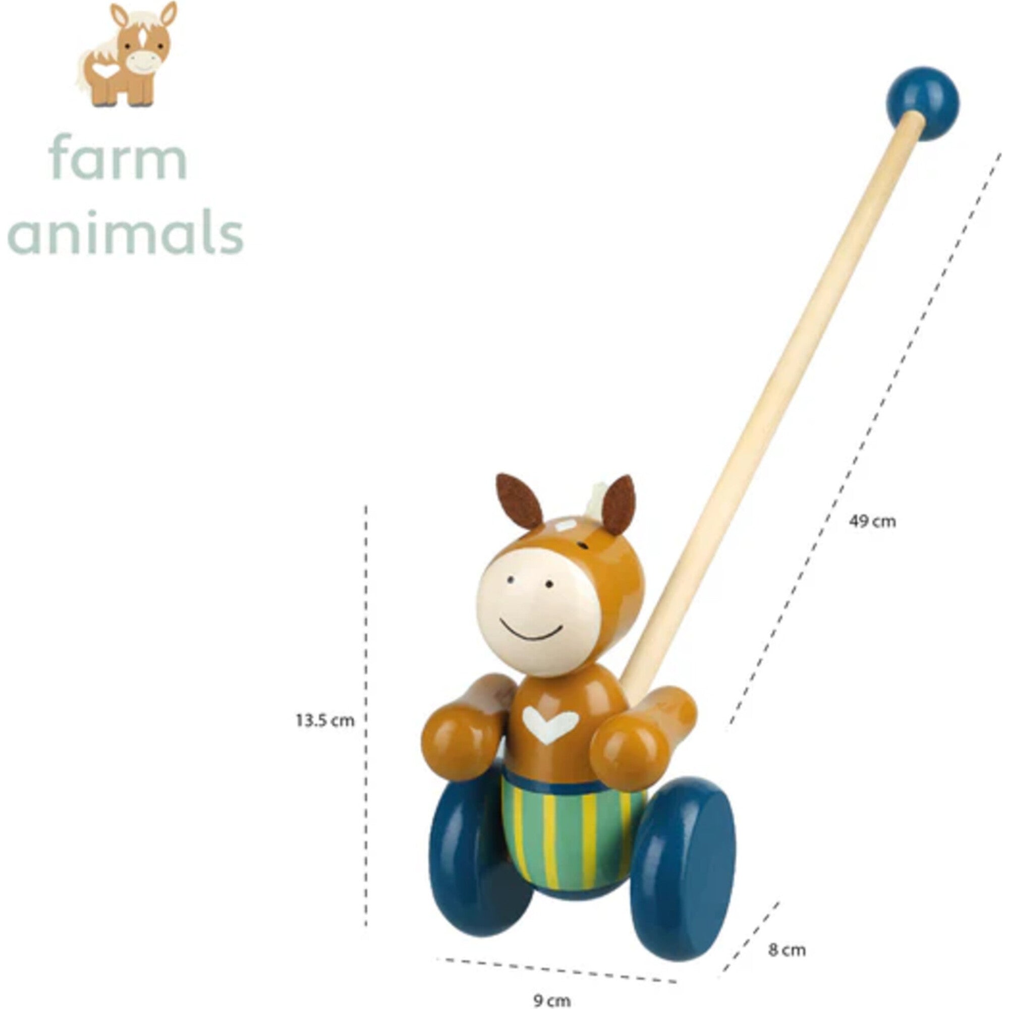 Orange Tree Toys: Push Along: - Wooden Toy