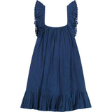 Mini Eva Girl's Ruffle Dress Lapis Blue, Blue