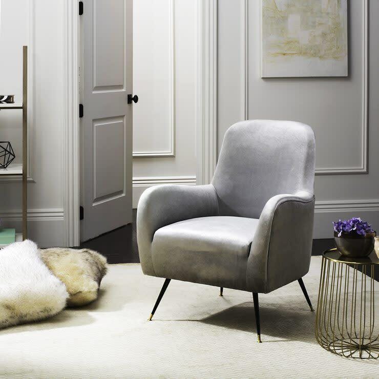 Noelle Velvet Mid-Century Accent Chair