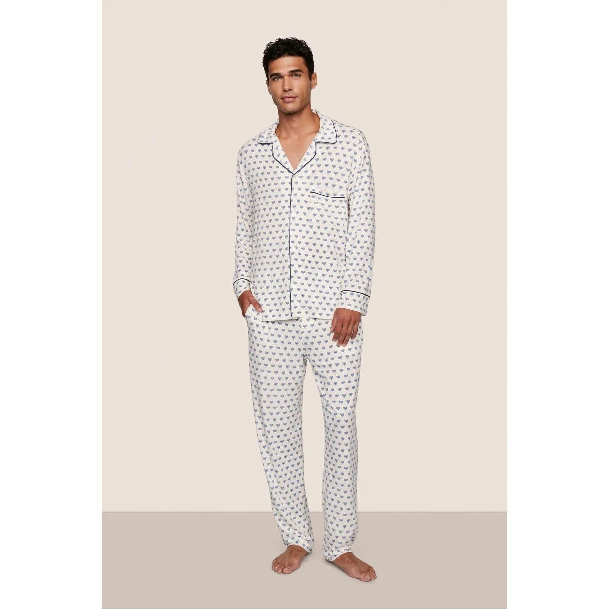 William Printed TENCEL Modal PJ Set, Blue