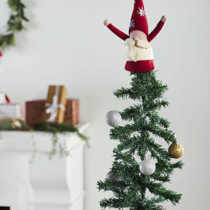 Handmade Christmas Gnome Tree Topper Hand Felted Wool Arcadia Home