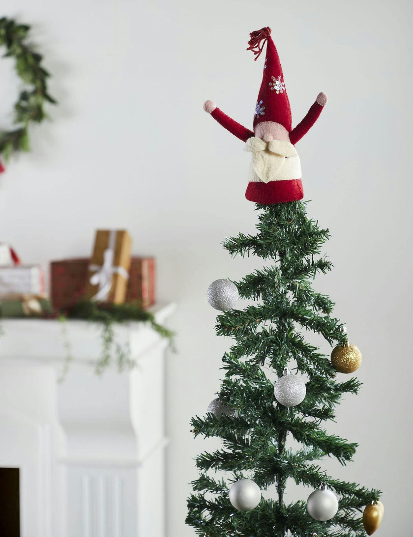 Handmade Christmas Gnome Tree Topper Hand Felted Wool