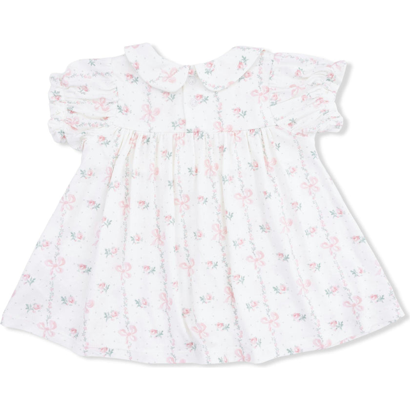 Dainty Buds and Bows - Smocked Dress Set and Headband