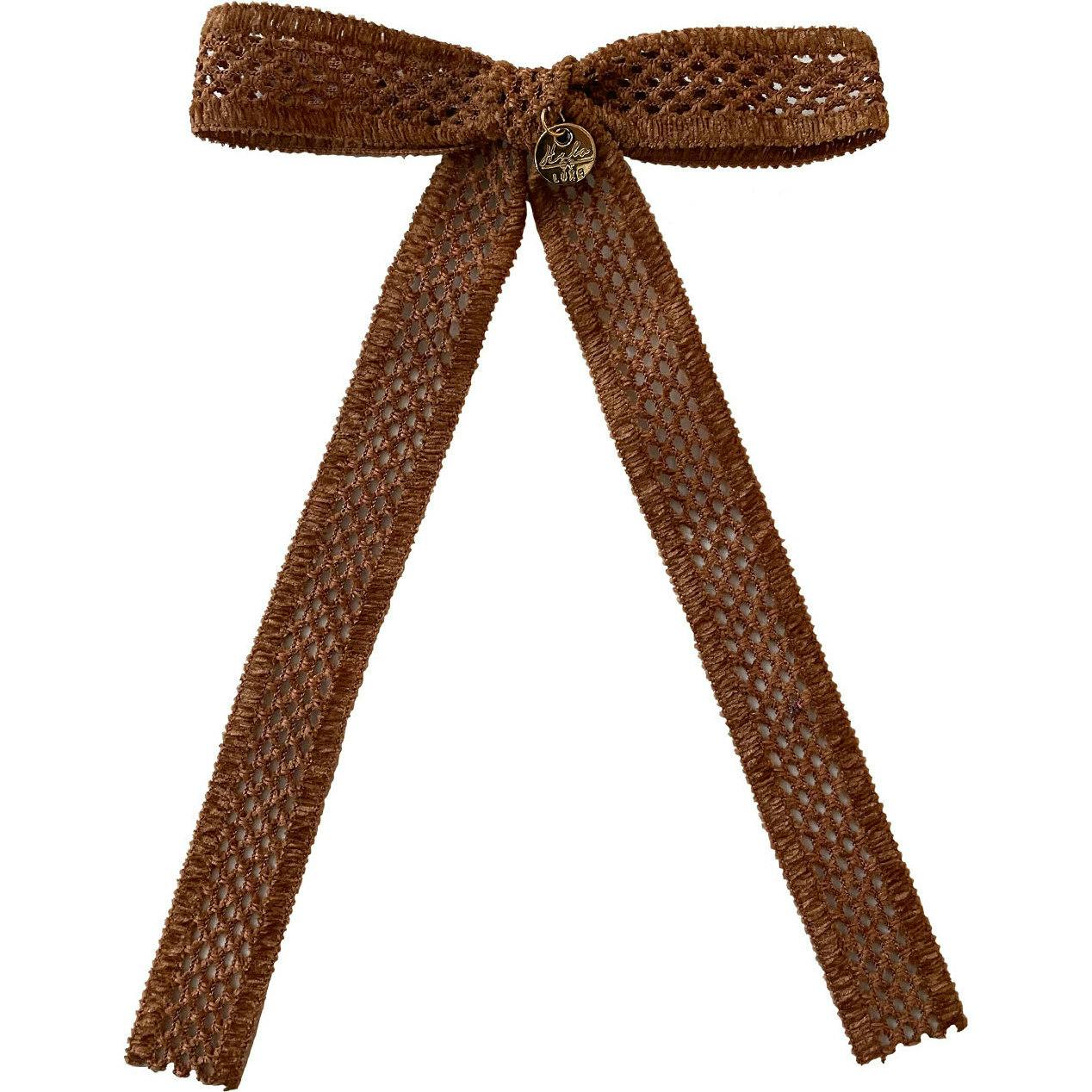 Della Chenille Lace Bow Long Tail Clip
