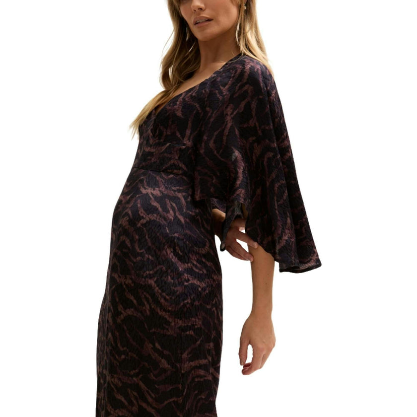 Lydia Angel Sleeve Midnight Print Maxi Dress