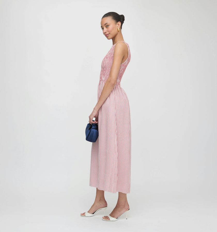 The Cosima Nap Dress - Red Ticking Stripe