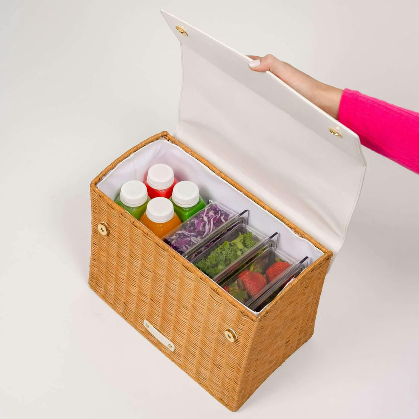 Women's Hand-Woven Wicker Large Lunchbox