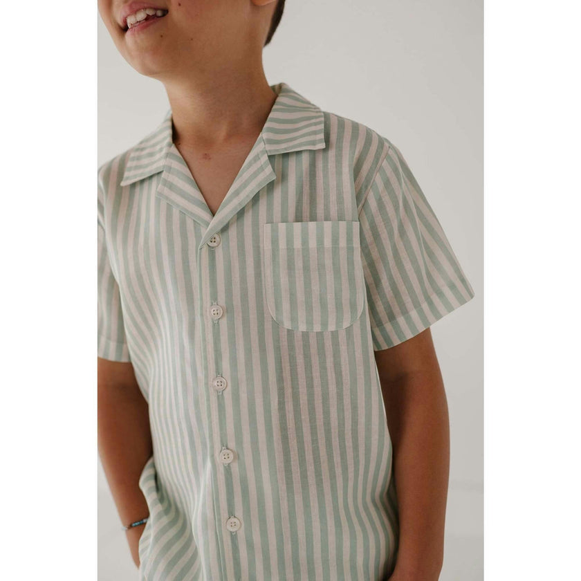 Boy's Linen Button Top