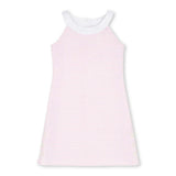 Stripe Pique Dress With Side Buttons