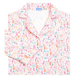Pink Ski Women's Button Front Long Pajama Set
