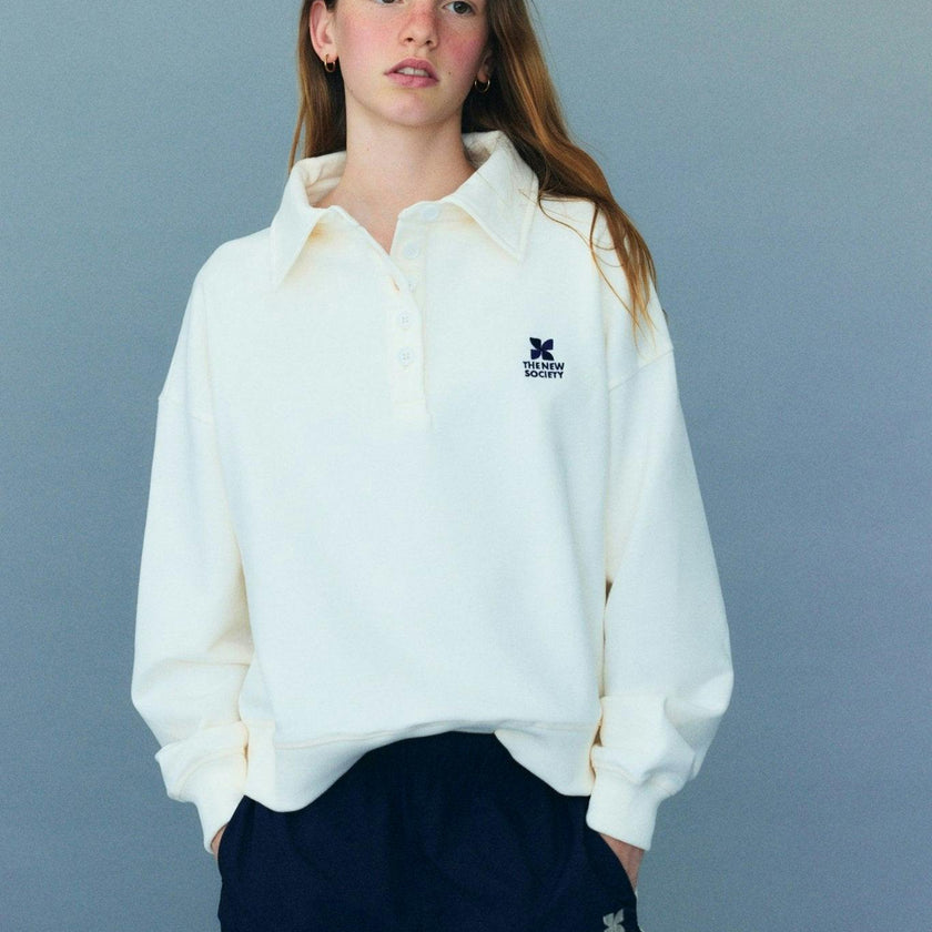 TNS Logo Teen Polo Ecru