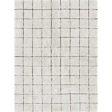 Washable Contrast Base Bordered Plush Tile Rug, Mosaic