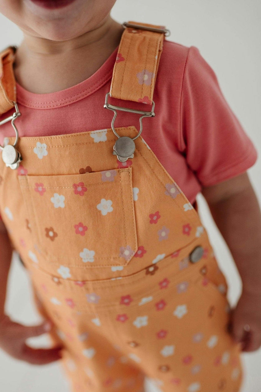 Cotton Overalls Set in Desert Mist Blooms