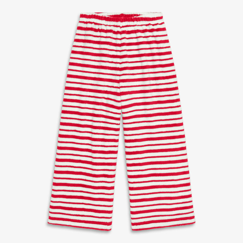 Kids plush fleece PJ pant in candy stripe