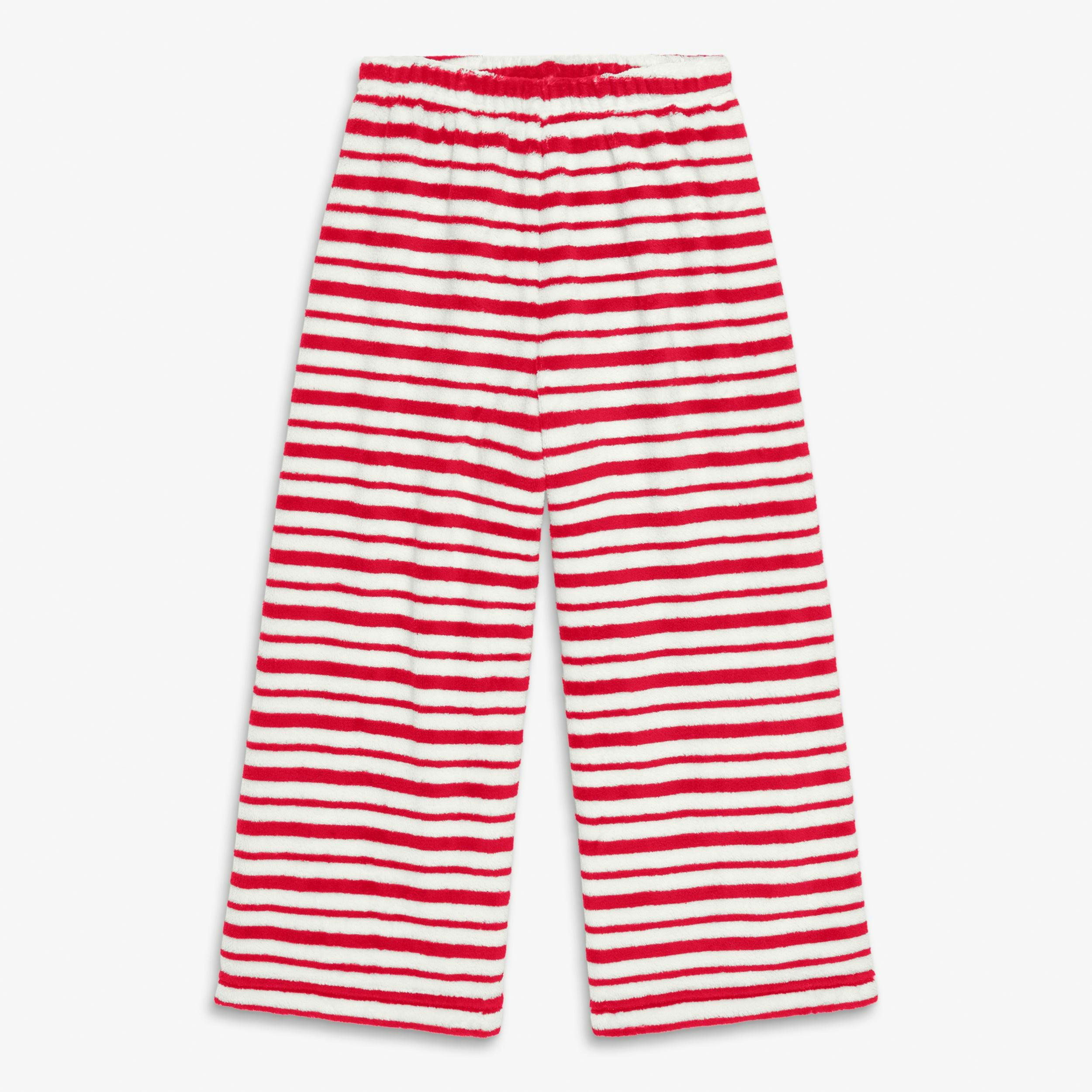 Kids plush fleece PJ pant in candy stripe