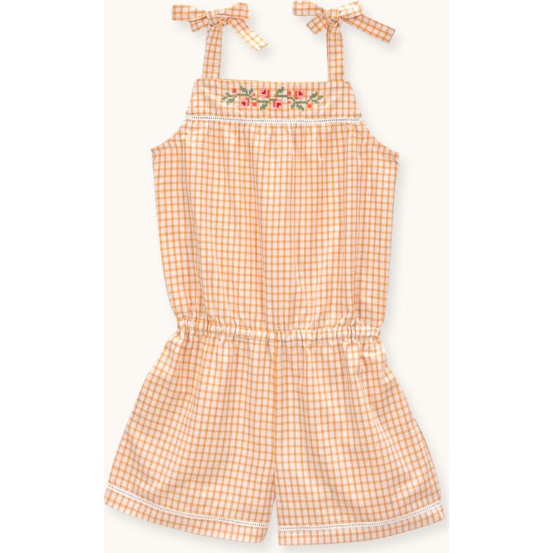 Jumpsuits Grace With Cross-Stitch Embroidery In Limoncello Gingham, Yellow